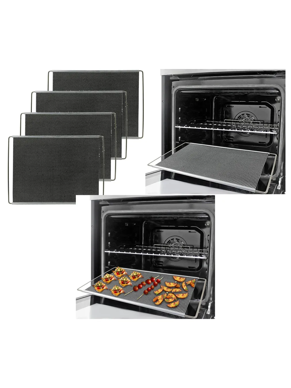 Adjustable Non-Stick Oven Shelf Rack – Extendable Baking Tray Set of 4