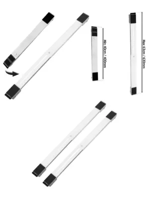 Adjustable Oven Cart Wheels – Heavy Duty 40‑63 cm Rollers, 160 kg