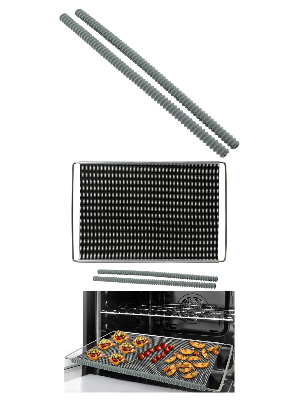 Adjustable Oven Liner Shelf + Edge Protectors – Extendable Universal Rack