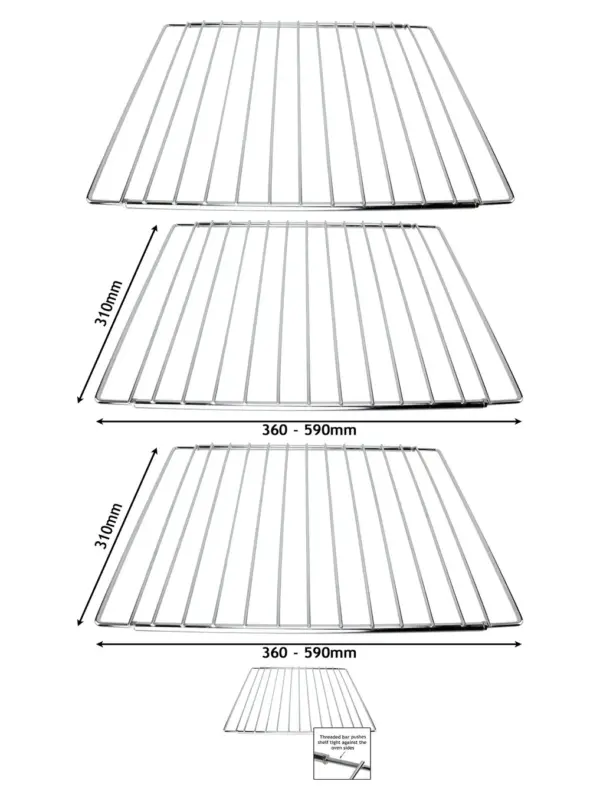Adjustable Oven Shelf for Bosch Cookers – 310×360‑590mm, 2‑Pack