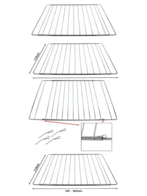 Adjustable Oven Shelf for Tricity Bendix – Extendable 310‑565mm, 2‑Pack