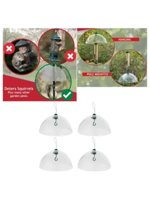 Adjustable Squirrel Baffle Dome for Bird Feeders 4 Pack