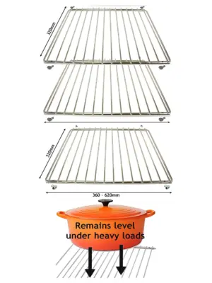 Adjustable Teka Oven Shelf – Extendable Rack, 320‑620mm, 2‑Pack