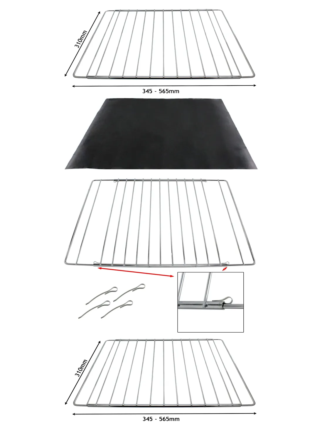 Adjustable Universal Oven Shelf – Extendable Rack 310‑565mm