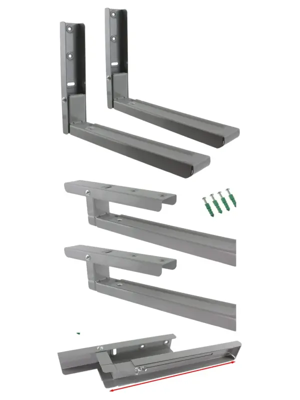 Adjustable Wall Bracket for Russell Hobbs Microwave – Grey/Silver