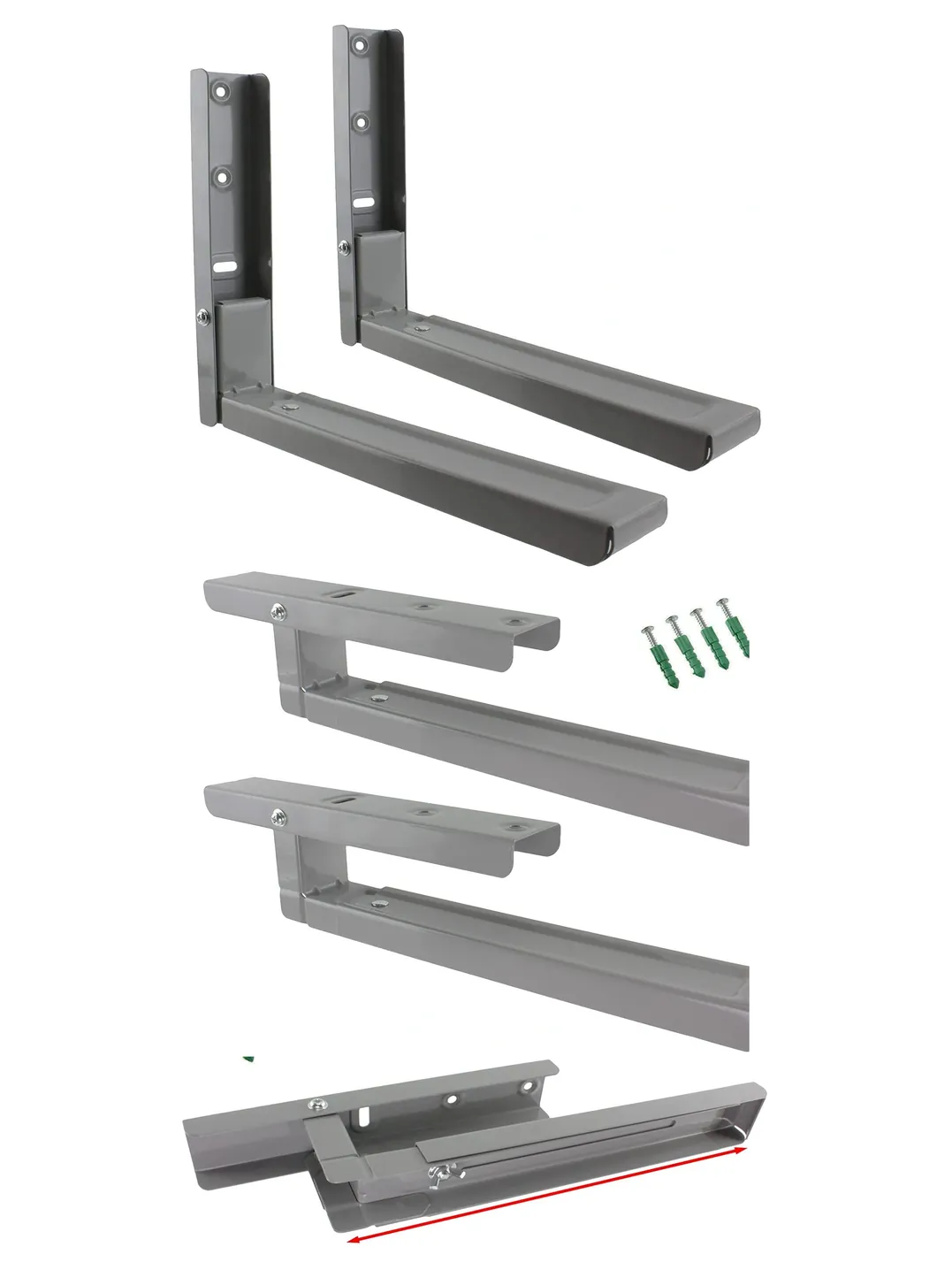 Adjustable Wall Bracket for Russell Hobbs Microwave – Grey/Silver