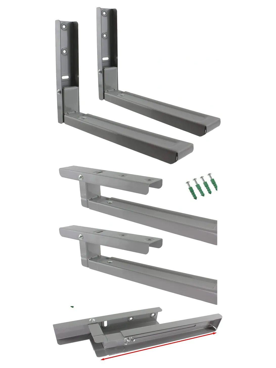 Adjustable Wall Brackets for Morphy Richards Microwave – Grey/Silver