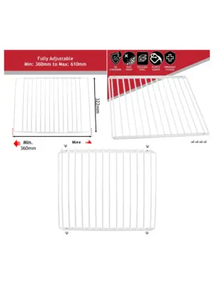 Adjustable White Shelf for Daewoo Fridge with Extendable Arms