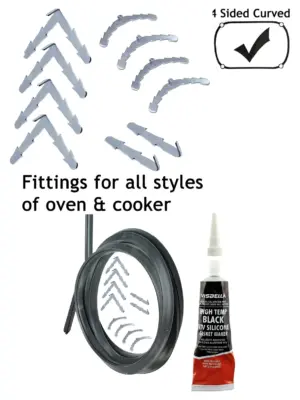AEG Baumatic Oven Door Seal with Silicone Glue – 3m Cut-to-Size, Rounded Clips