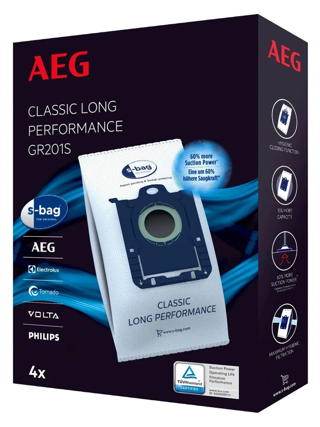 AEG Electrolux GR201S Vacuum Cleaner Dust Bag 4 Pack Replacement