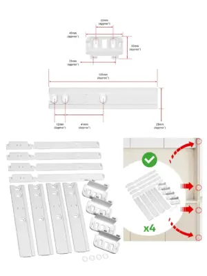 AEG Fridge Door Slide Bracket Kit – 4 Pack Installation Set