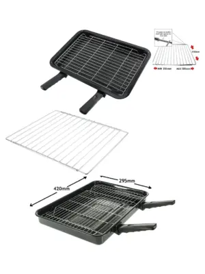 AEG Oven Grill Pan with Rack, Detachable Handles & Adjustable Shelf