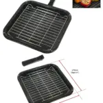 AEG Square Grill Pan with Detachable Handle & Rack – Black Non‑Stick