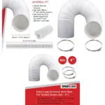 AEG Tumble Dryer 6m 100mm Vent Hose Kit with Screw Clips