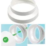 Air Conditioner Hose Adapter 125mm-150mm Round Reducer/Increase White
