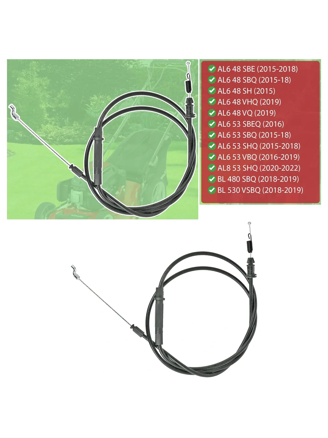 Alpina AL6 Lawn Mower Clutch Cable – Fits 48/53 SBE SBQ SHQ VBQ VQ