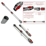 Aluminum Grey Telescopic Extension Wand for Dyson V8 & V10 Vacuums
