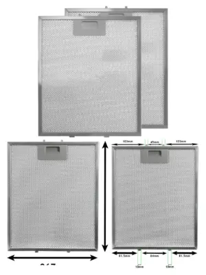 Aluminum Mesh Vent Filter for Candy Oven Cooker Hood - 2 Pack