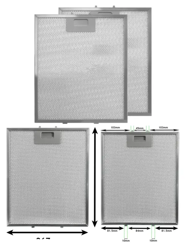 Aluminum Mesh Vent Filter for Candy Oven Cooker Hood - 2 Pack