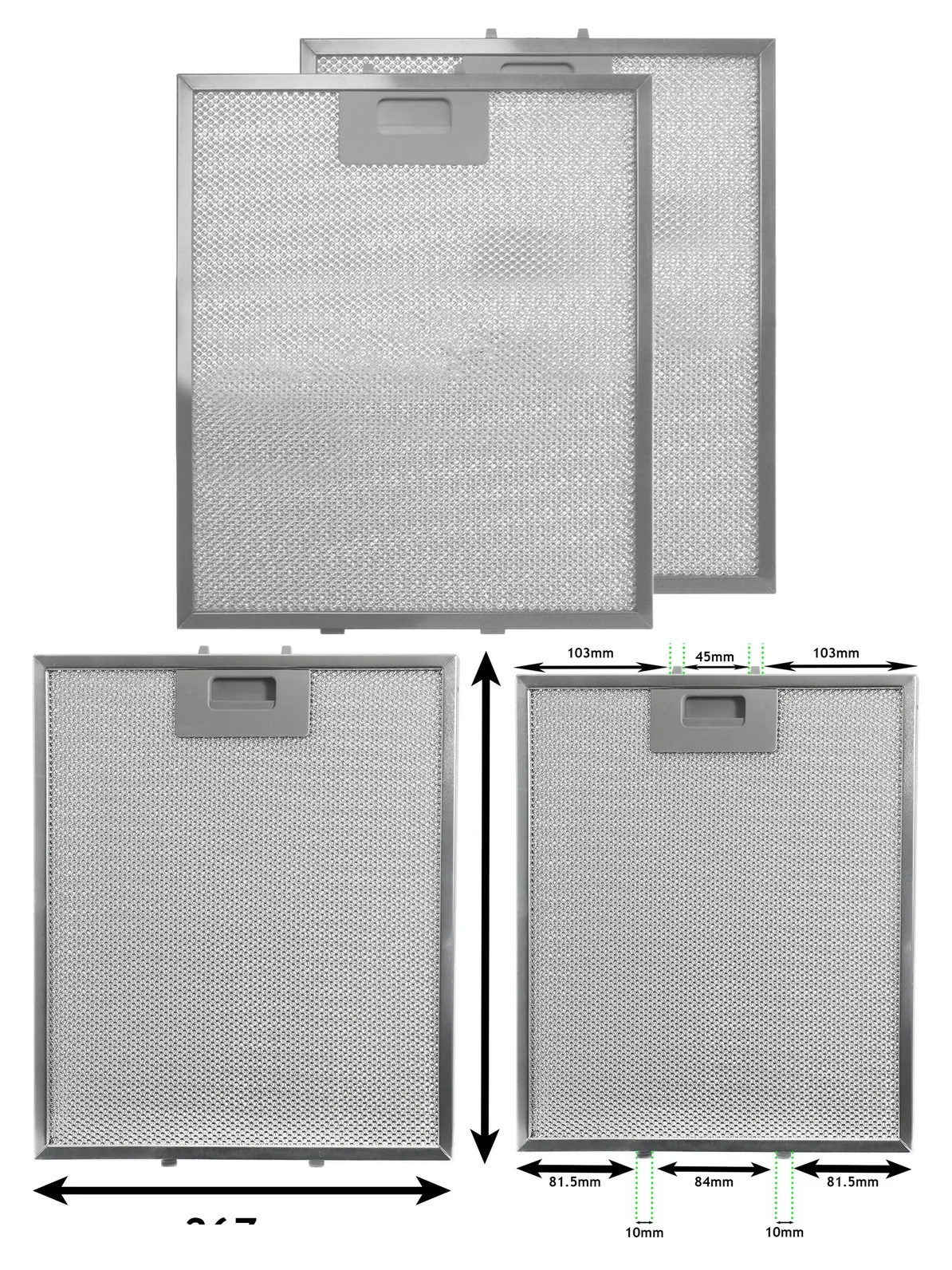 Aluminum Mesh Vent Filter for Candy Oven Cooker Hood - 2 Pack