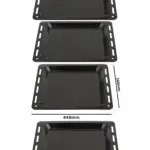 Amica Enamel Baking Tray Set – 448×360×25 mm, 2‑Piece Oven Pan