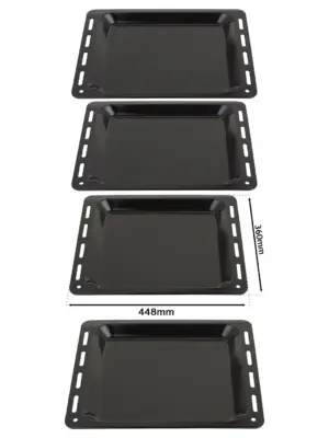 Amica Enamel Baking Tray Set – 448×360×25 mm, 2‑Piece Oven Pan