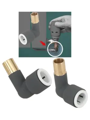 Anthracite 15mm Push-Fit Compression Reducing Elbow for Radiator Valves