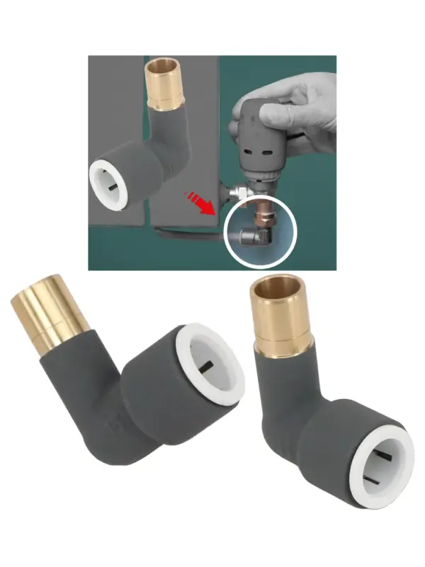 Anthracite 15mm Push-Fit Compression Reducing Elbow for Radiator Valves