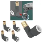 Anthracite 15mm Push-Fit Radiator Valve Reducing Elbow Set of 4