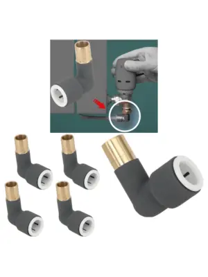 Anthracite 15mm Push-Fit Radiator Valve Reducing Elbow Set of 4