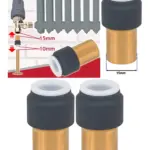 Anthracite 15mm x 10mm Push‑Fit Radiator Valve Set Reducing