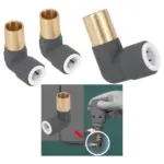 Anthracite Push‑Fit Radiator Valve 15→10mm Reducing Elbow – 2pcs