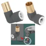 Anthracite Push-Fit Radiator Valve Reducing Elbow 15mm to 10mm