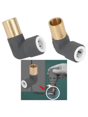 Anthracite Push-Fit Radiator Valve Reducing Elbow 15mm to 10mm