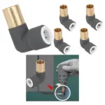 Anthracite Push-Fit Radiator Valve Reducing Elbow 15mm to 10mm 4-Pack