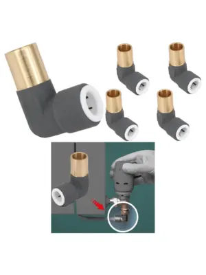 Anthracite Push-Fit Radiator Valve Reducing Elbow 15mm to 10mm 4-Pack