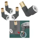 Anthracite Push-Fit Radiator Valve Reducing Elbow 15mm x 15mm Set of 3