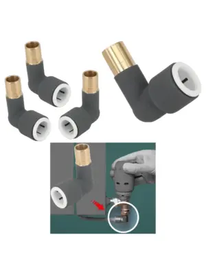 Anthracite Push-Fit Radiator Valve Reducing Elbow 15mm x 15mm Set of 3