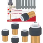 Anthracite Pushfit Radiator Valve 15×10mm Compression Stem 4pcs