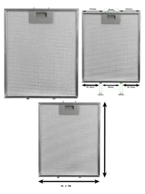 Ariston & Creda 305x267mm Metal Mesh Grease Filter for Cooker Hood
