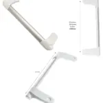 Ariston Fridge Freezer Long Bar Handle – White/Silver