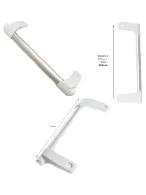 Ariston Fridge Freezer Long Bar Handle – White/Silver