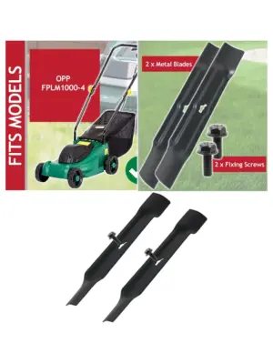 B&Q 32cm Lawn Mower Blade Set – Metal Cutters + Screws