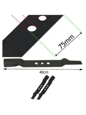 B&Q Lawn Mower Metal Blade Replacement 40cm – Pack of 2