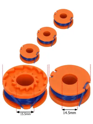 Bauker CGT18LW 2.5m Grass Trimmer Line & Spool – Pack of 3