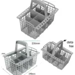 BAUKNECHT Dishwasher Cutlery Basket Detachable Handle Dishwasher Safe