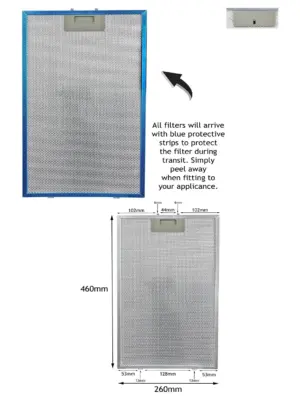Baumatic BTC6510GL Metal Mesh Grease Filter for Cooker Hood Vent