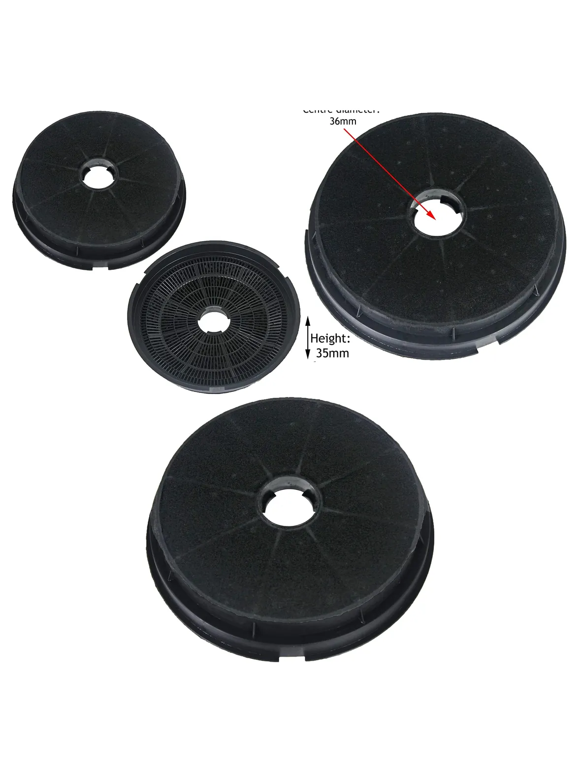 Baumatic Cooker Hood Charcoal Vent Filters – Round, 2‑Piece Set