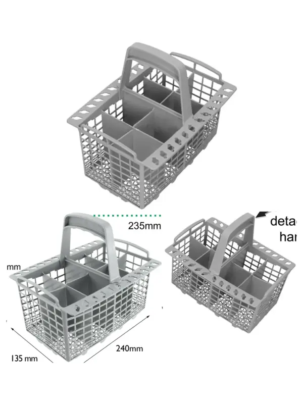 BAUMATIC Dishwasher Cutlery Basket with Removable Handle