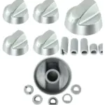 BAUMATIC Silver Oven & Cooker Control Knob – Pack of 4 Replacement Dials